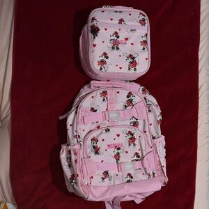 Disney Minnie Mouse Pink and White Backpack Set personalized SOPHIA